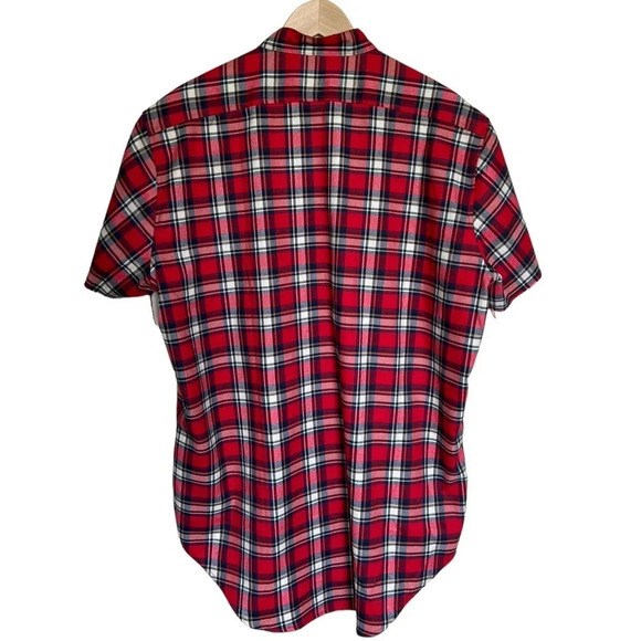Homme + Femme • Red Plaid Zip Down Short Sleeve - Picture 2 of 7